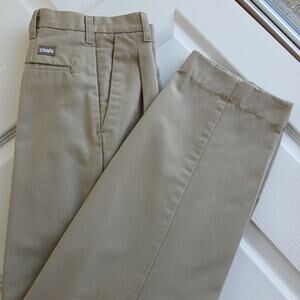 Cintas Comfort Work Pant 32W 31L tan pleated front straight leg high rise 865